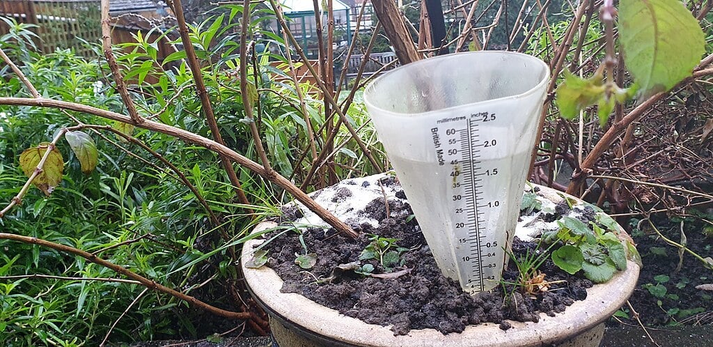 a rain gauge that helps measure rainfall totals