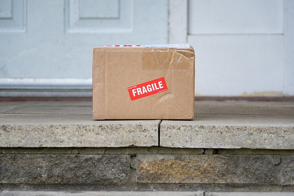 cardboard box on porch