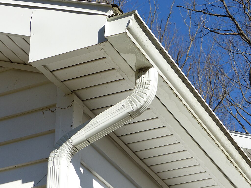 eaves and gutters are common places to find spider webs