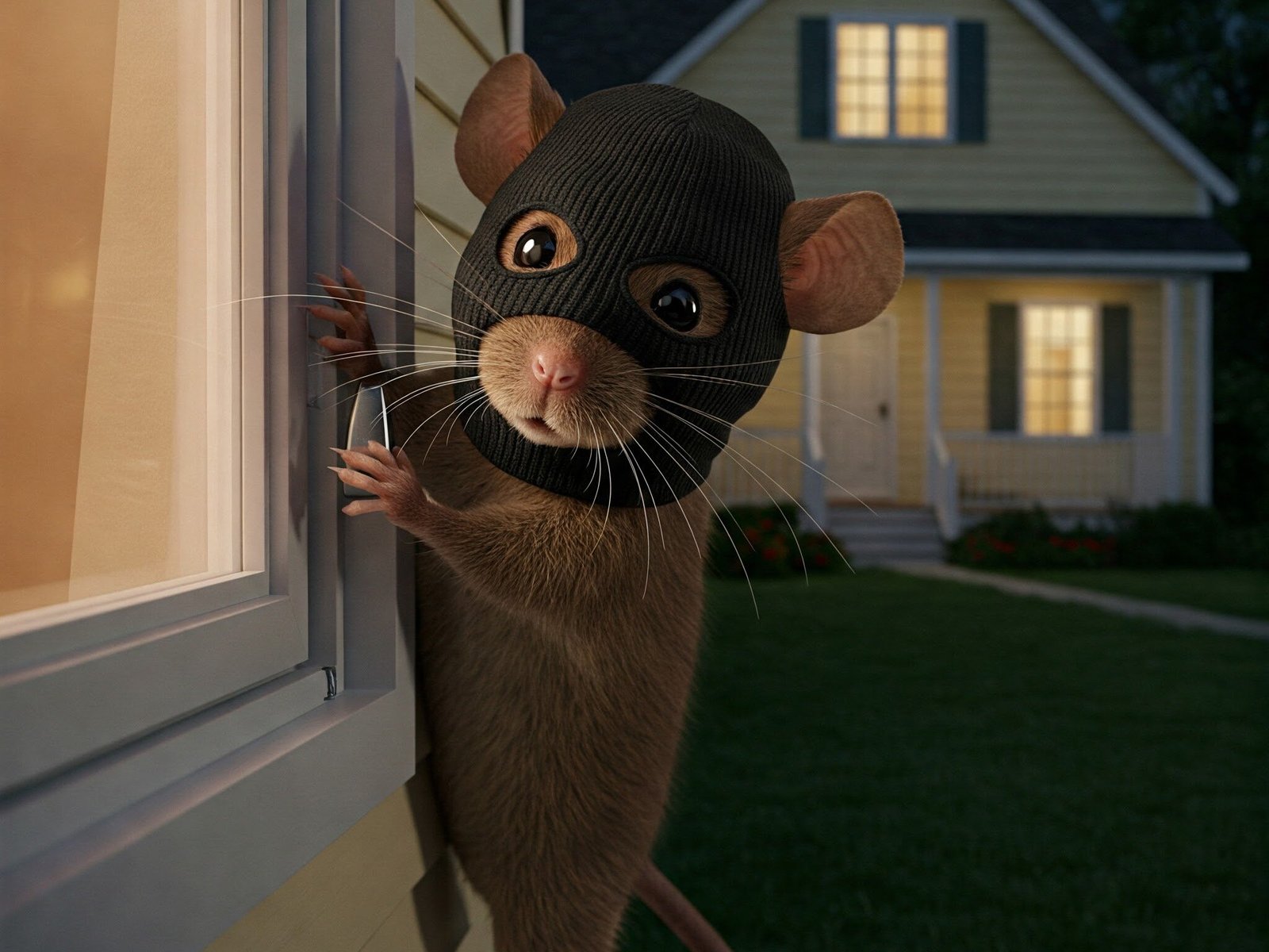 a mouse trying to get into a home