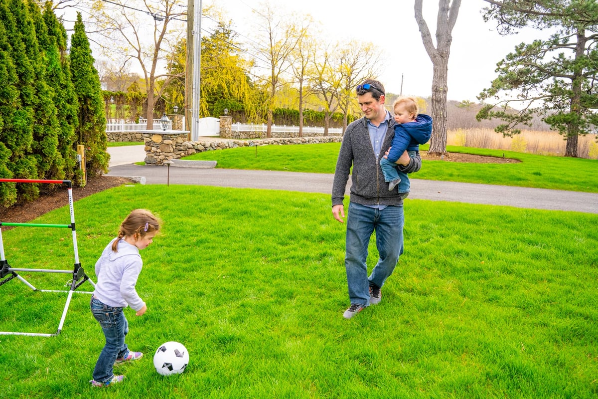 reduce foot traffic from humans and dogs to help new grass grow