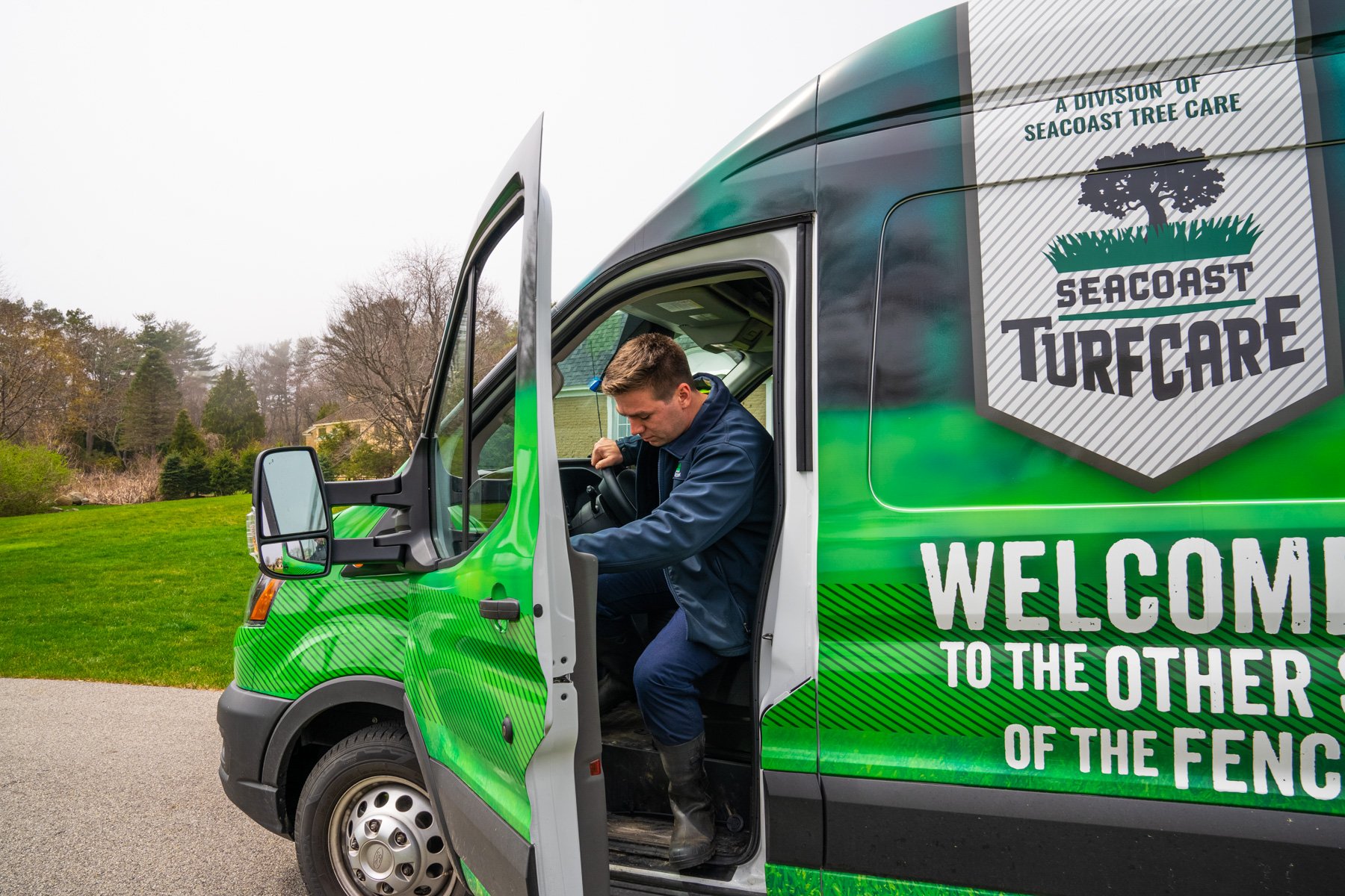 lawn care tech arriving for regularly scheduled tick prevention