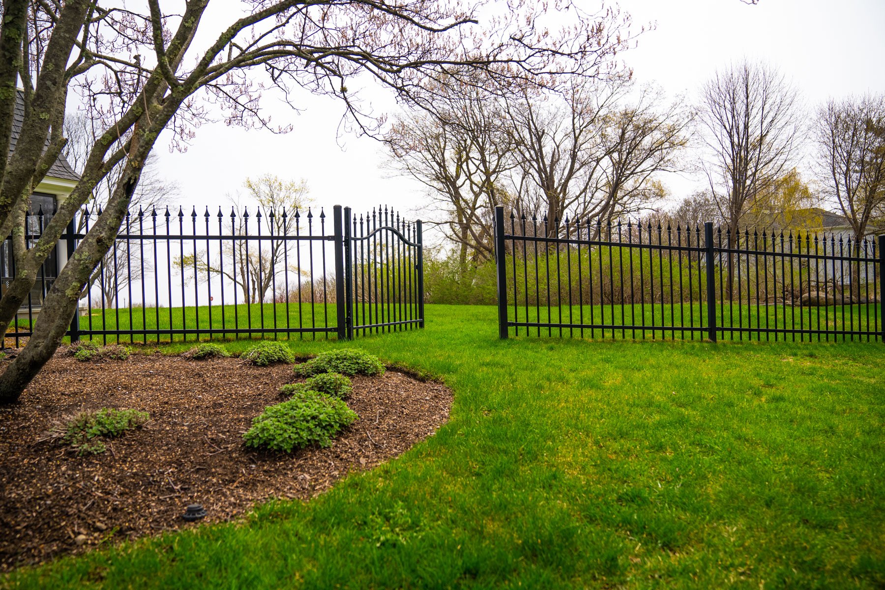 open gate to a backyard