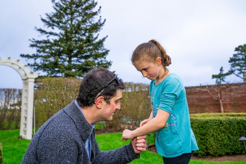 child bitten by mosquito in backyard