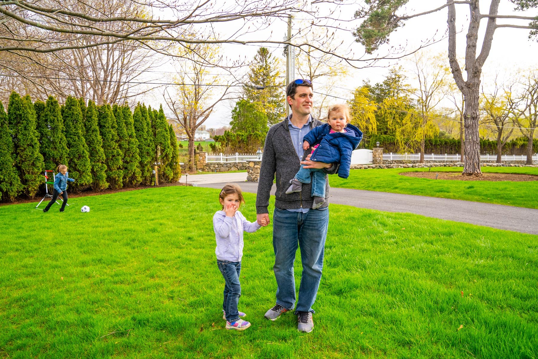 family enjoying kid safe lawn care